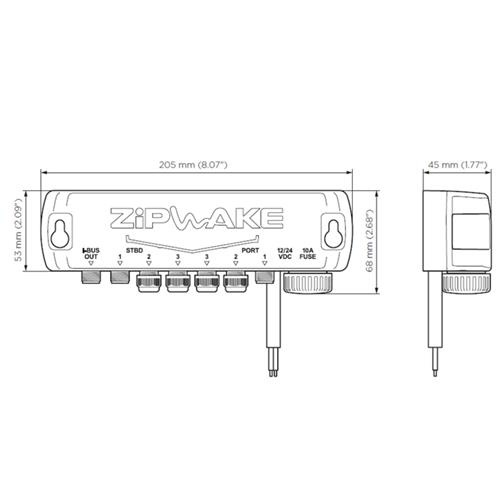 Zipwake distribution unit met stroomkabel