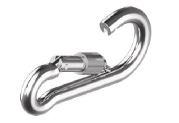 U-rope karabijnhaak met snelsluiting | RVS