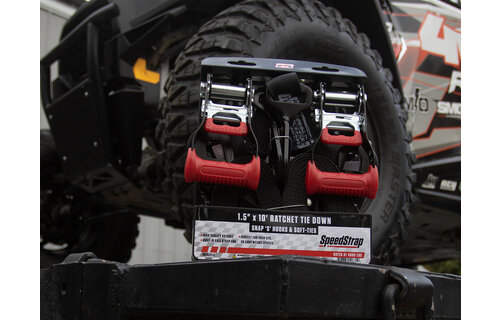 Speedstrap 38 mm Ratchet Tie-down, haak en lus, 300 cm, zwart, 2 st.