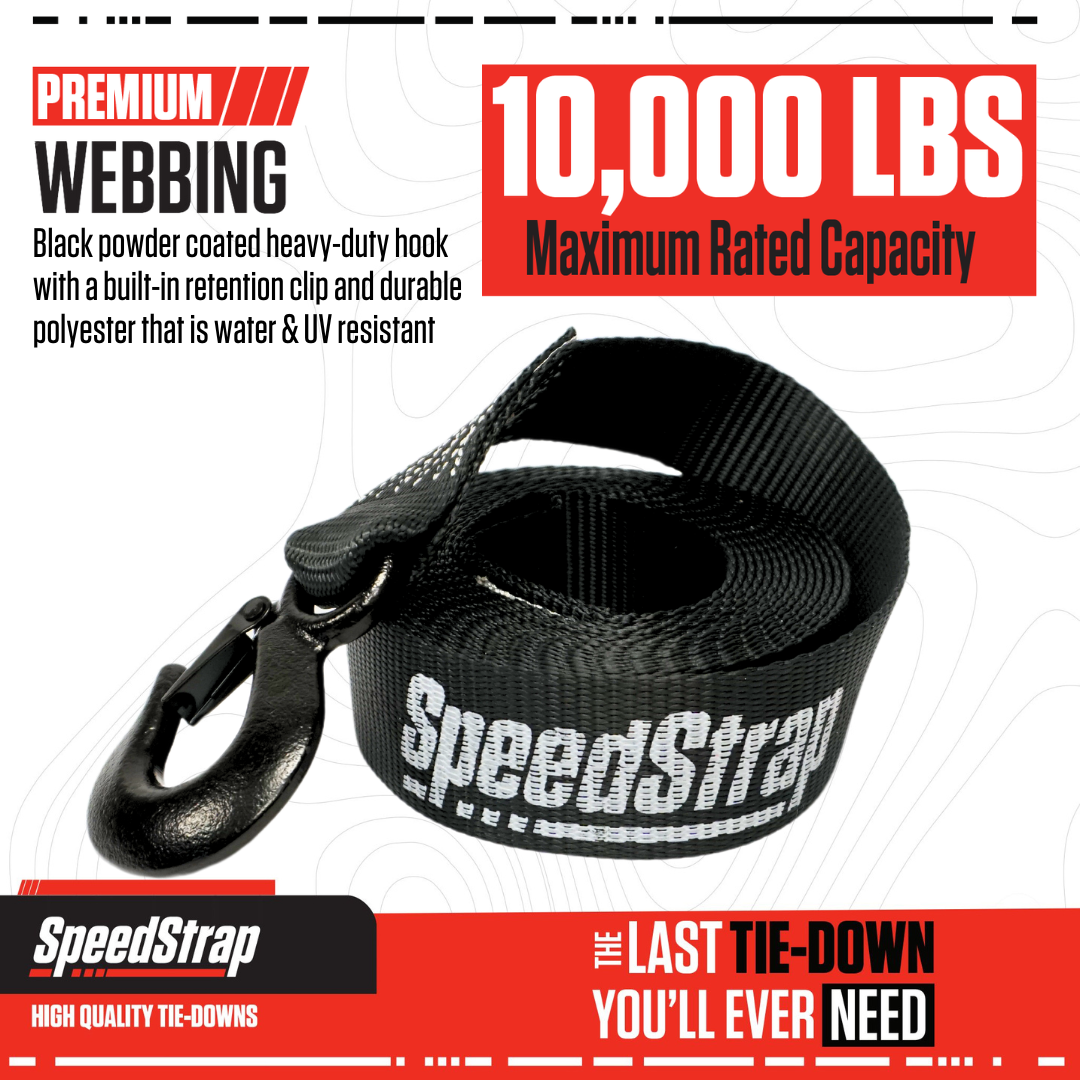 Speedstrap Winch strap, 6 meter trailerband met haak