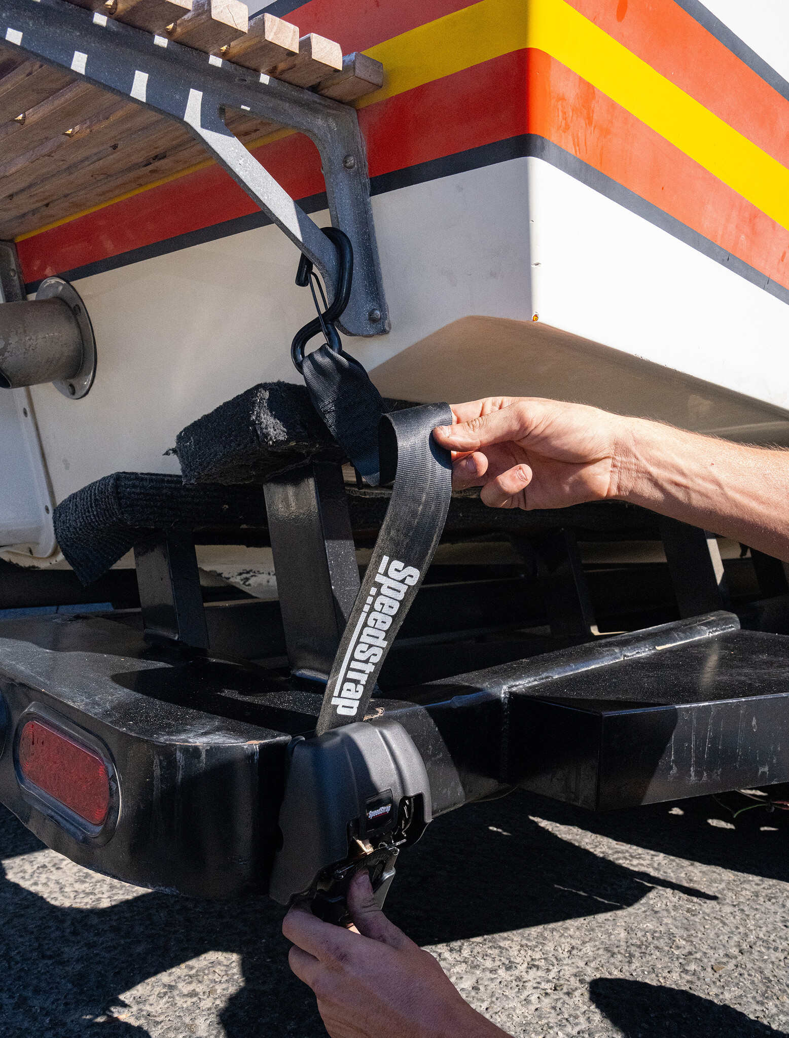 Speedstrap Tie-down automatisch oprolbare spanbanden, stalen ratel, 2 st.