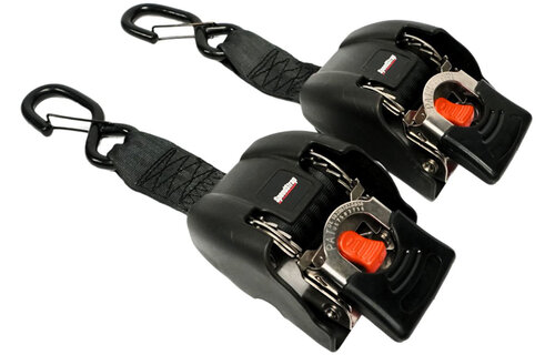 Speedstrap Tie-down automatisch oprolbare spanbanden, rvs ratel, 2 st.