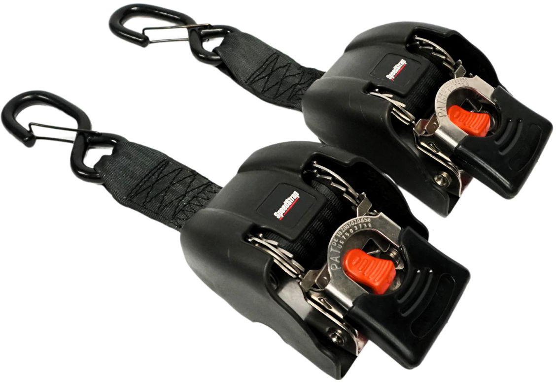 Speedstrap Tie-down automatisch oprolbare spanbanden, rvs ratel, 2 st.