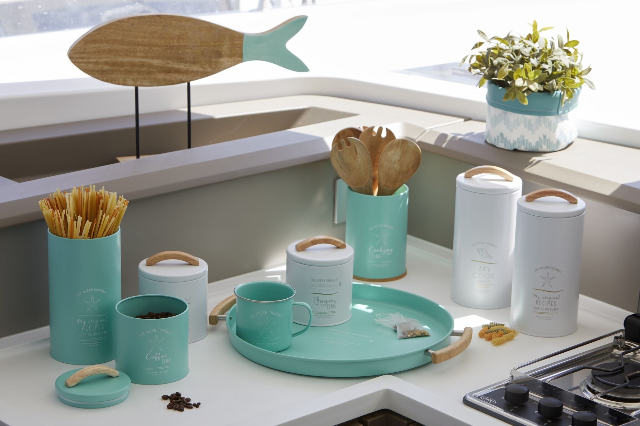 Menorca Opbergset Turquoise- L - 3 stuks