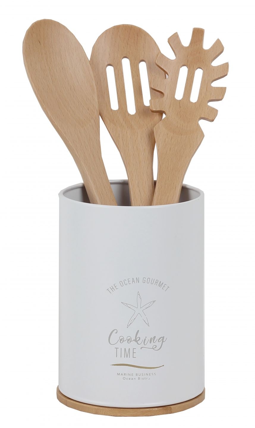 Menorca Keukengerei & houder Blauw Wit