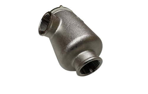Messing-vernikkeld koelwaterfilter met RVS 316 zeef
