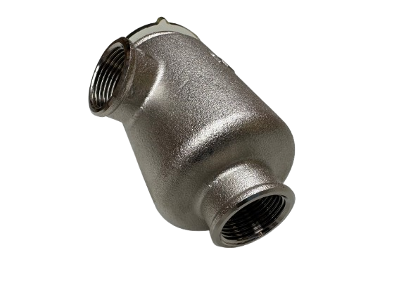 Messing-vernikkeld koelwaterfilter met RVS 316 zeef