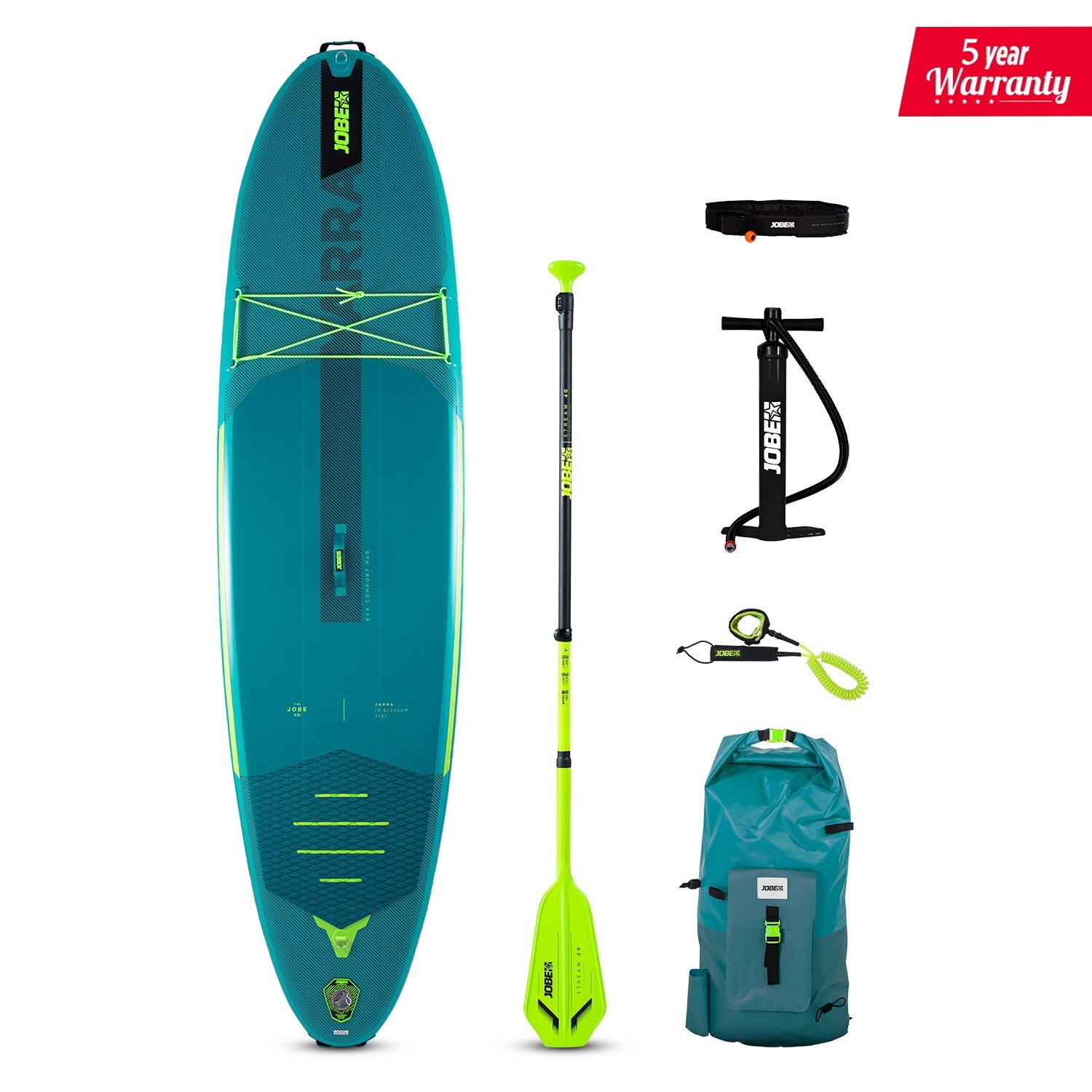 Jobe Yarra 10.6 Opblaasbaar SUP Board Pakket Teal