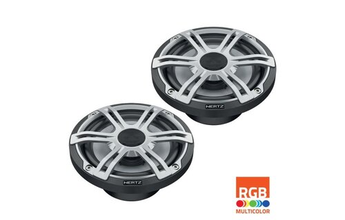 Hertz - HEX 6.5 S-LD-G - 6.5" Marine Sport coax speakers | Grijs (RGB led), set van 2