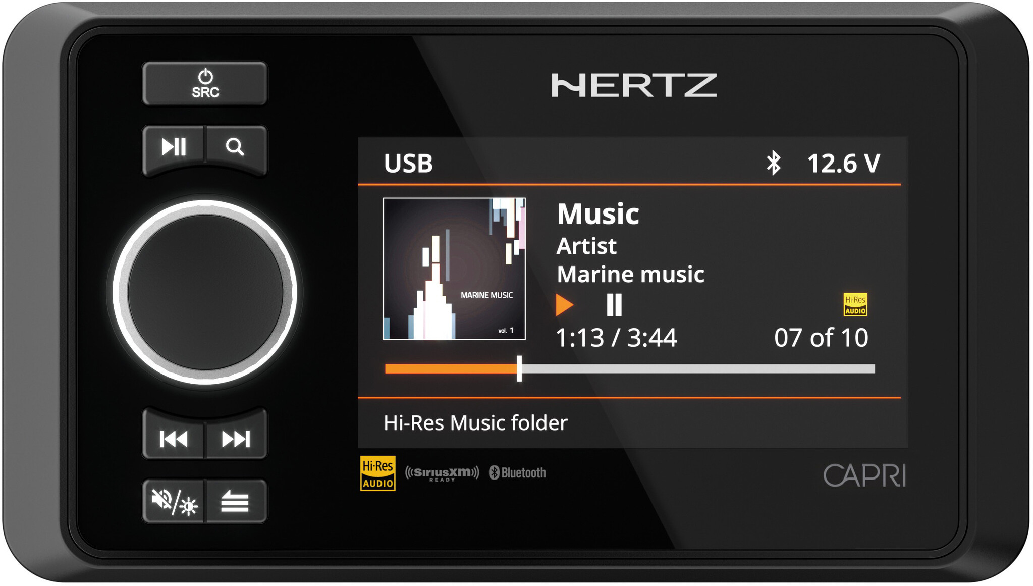 Hertz CAPRI H100 - FM/USB/BT/NMEA2000 4x70 Watt, 4 zones