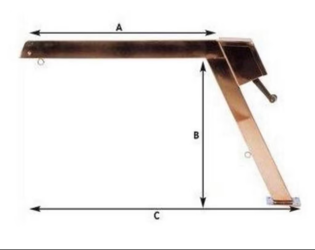 RVS Davit met vaste arm