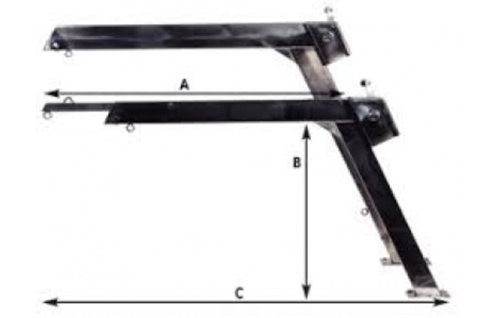 RVS Davit met telescopische houder