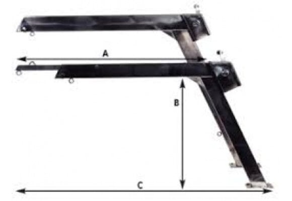 RVS Davit met telescopische houder (Prijs per stuk)