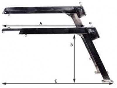 RVS Davit met telescopische houder