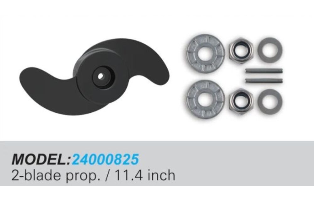 Propeller 2-blads / 11.4 inch voor Cayman 80/120 lbs
