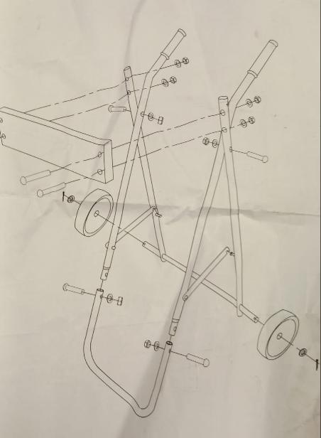 Buitenboordmotor trolley met PU-wielen tot 40 kg
