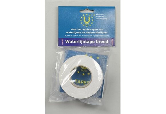 Waterlijntape 40 mm x 15 m wit