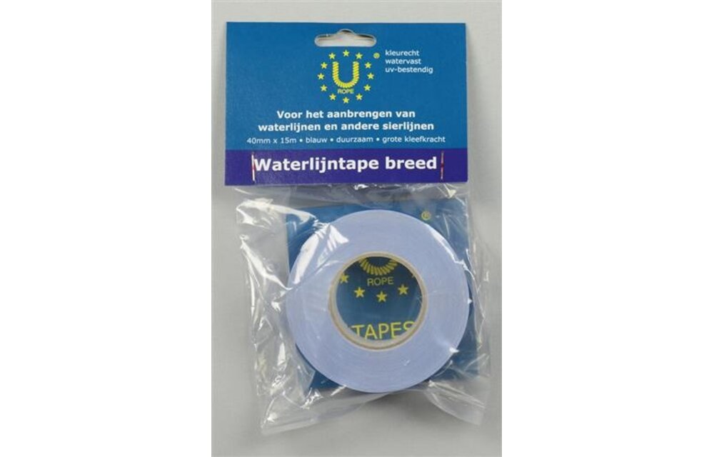 Waterlijntape 40 mm x 15 m blauw
