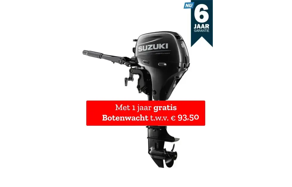 Suzuki buitenboordmotor 8 pk – DF8A -Langstaart – Zwart