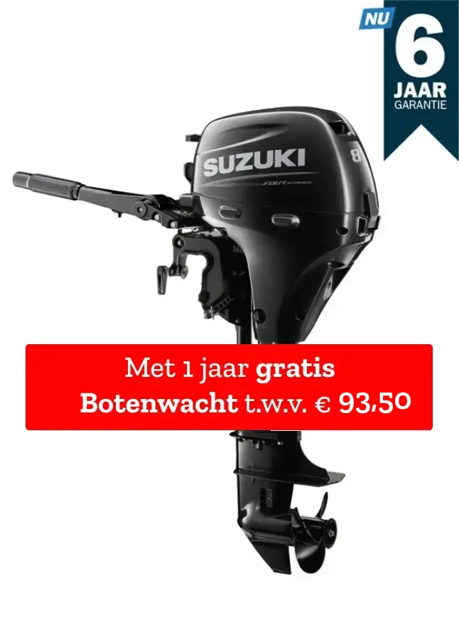 Suzuki buitenboordmotor 8 pk – DF8A -Langstaart – Zwart