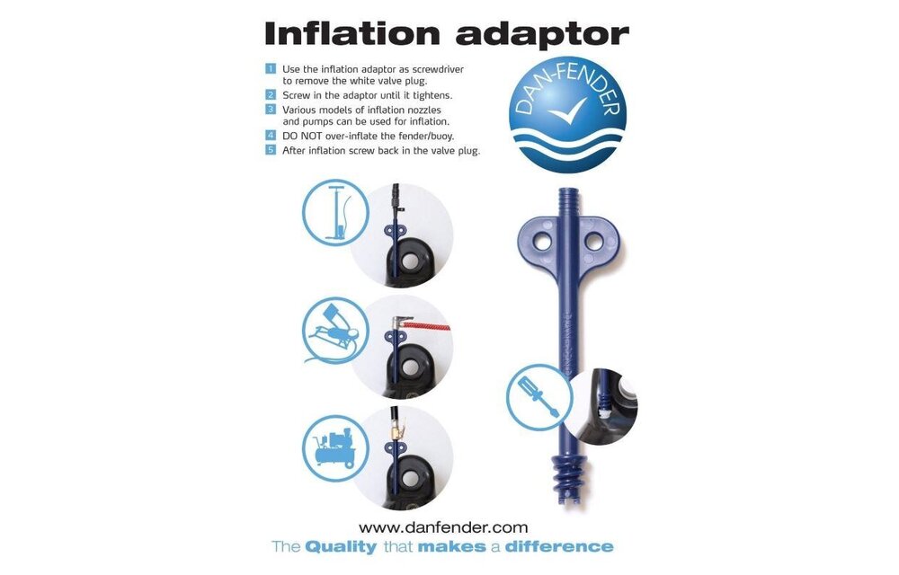 Dan Fender Opblaas adapter + ventiel