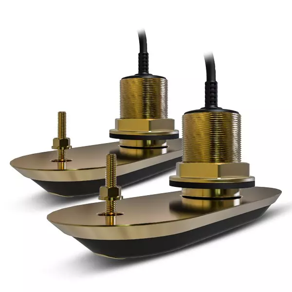 Raymarine Pakket bestaande uit RV212 RealVision 3D bronzen thru-hull tranducers (stuur-en bakboord), (>6°/ <18°), 2x 2mtr, Y-kabel en 8mtr verleng. Directe aansluiting Axiom RV