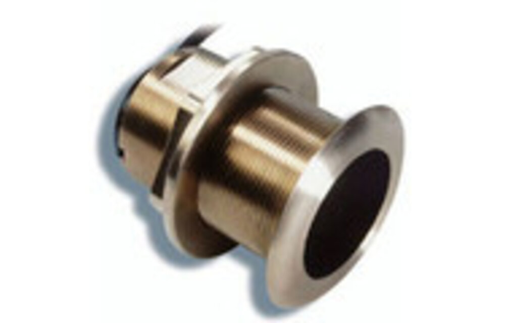 Raymarine B60 Bronzen Low Profile ThruHull diepte transducer, 8-15° hoek. 600W, incl. 9mtr kabel