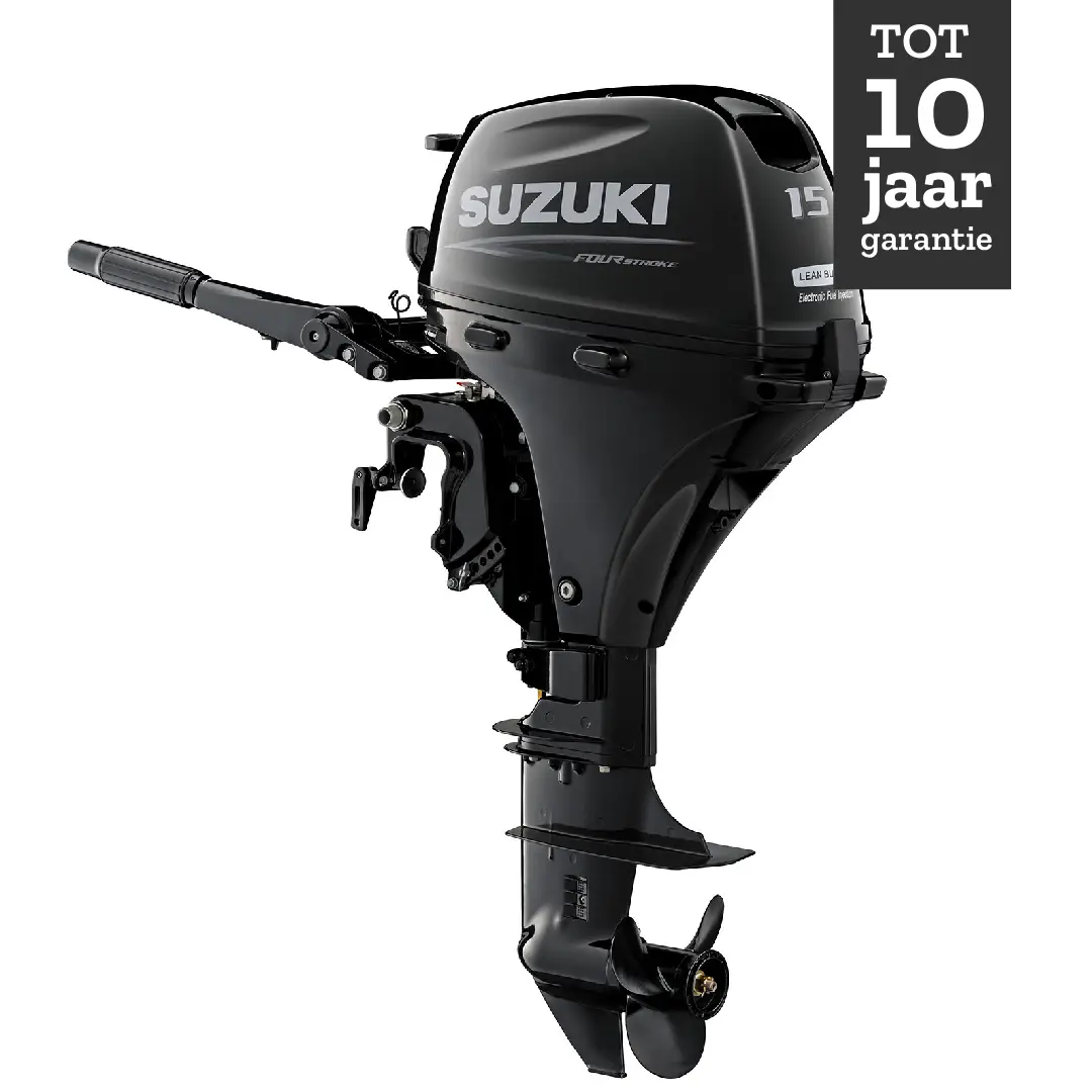 Suzuki buitenboordmotor 15 pk – DF15A - Langstaart – Zwart