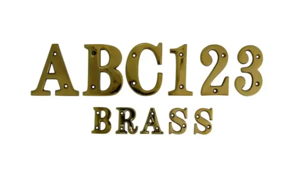 Messing letters en cijfers 4 cm - Letter A
