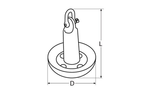 Marinetech Paddestoelanker met Schakel – PVC Gecoat