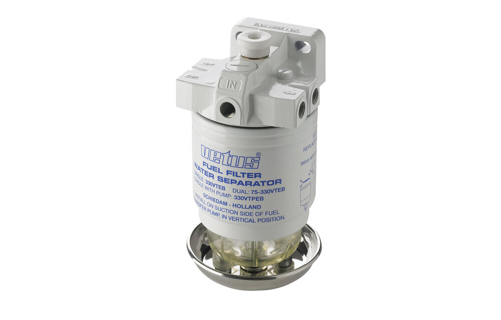 VETUS Brandstoffilter / waterafscheider met pomp, max. 270l/h
