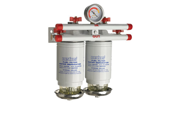 VETUS Brandstoffilter / waterafscheider, dubbel, 10 micron, 620l/h