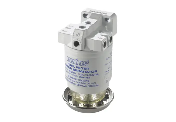 VETUS Waterafscheider/ brandstoffilter, enkel, 10 micron, max. 360l/h