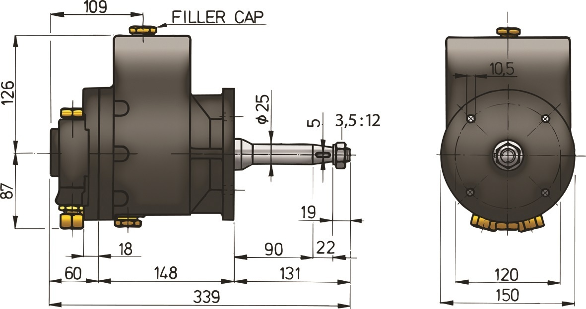VETUS 89Cc heavy duty helmpump
