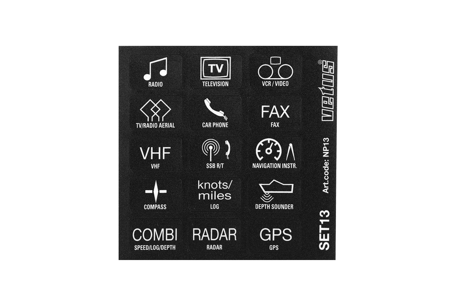 VETUS Set tekstplaatjes NP13 tbv