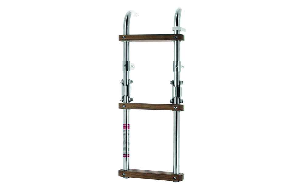 VETUS Opvouwbare ladder met teakhouten treden folding steps SS316, teak steps