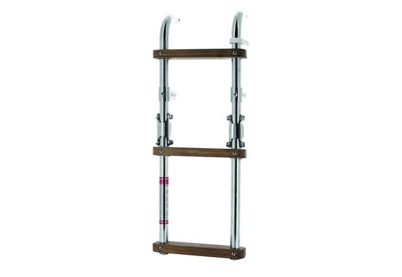 VETUS Opvouwbare ladder met teakhouten treden folding steps SS316, teak steps
