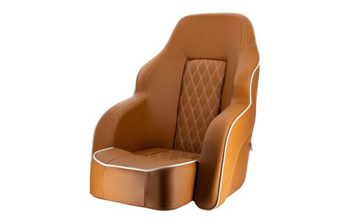 VETUS Stoel "Commander", skai oranje bruin (cognac),