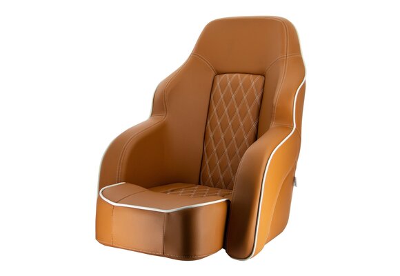 VETUS Stoel "Commander", skai oranje bruin (cognac),