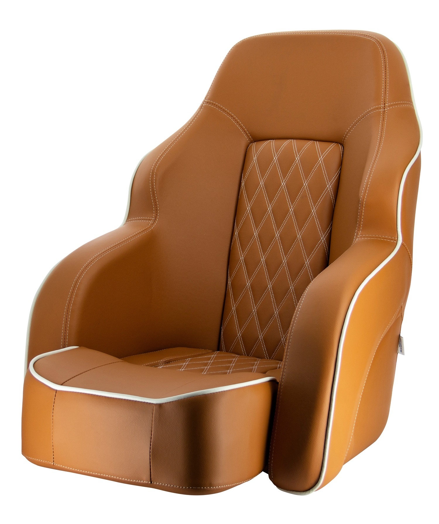 VETUS Stoel "Commander", skai oranje bruin (cognac),