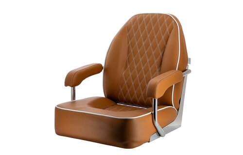 VETUS Stoel "Master", skai oranje bruin (cognac),