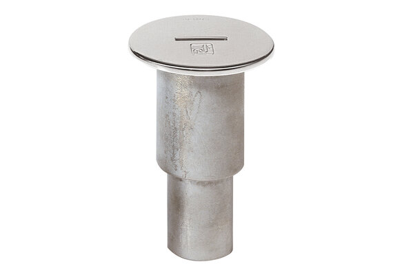 VETUS Roestvast stalen dekdop vuilwater, voor Ø 38 mm sanitaire slang.