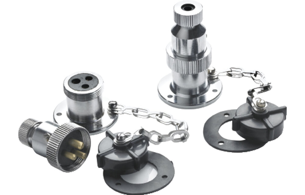 VETUS Waterdicht Stopcontact, waterdicht met steker met 3 polen 3p ms verchr.