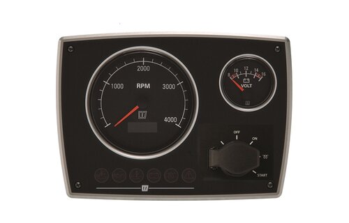VETUS Stijvol aluminium motorpaneel type met zwarte meters, 12Volt, (0-5000rpm)