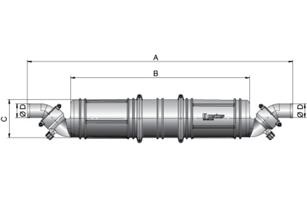 VETUS Driekamer waterlock / geluiddemper type NLP3, 50 mm