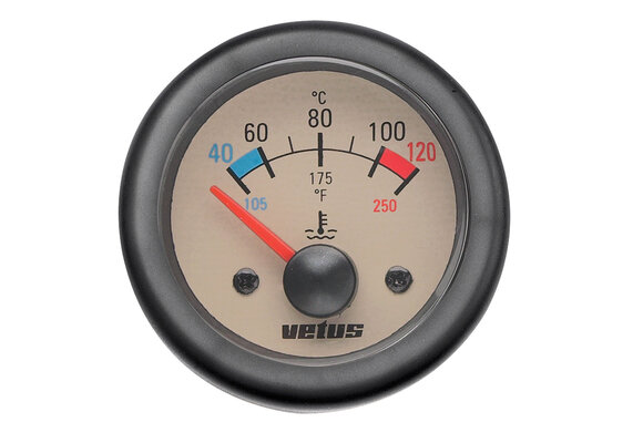 VETUS Watertemperatuurmeter, 12 Volt, gatmaat 52mm