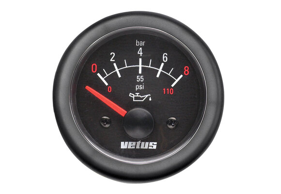 VETUS Oliedrukmeter, 24 Volt, gatmaat 52mm