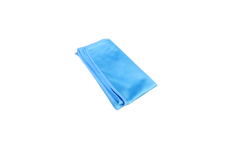 Lichtblauwe glasdoek voor streeploos resultaat