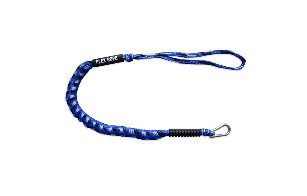 Flex rope Nautic met Karabijnhaak Blauw met Wit