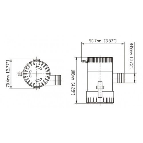 Seaflo bilgepomp 500 GPH, 12V - 19mm